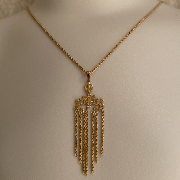 Genuine 10k yellow gold chain and pendant 20in - Picture 9 of 9